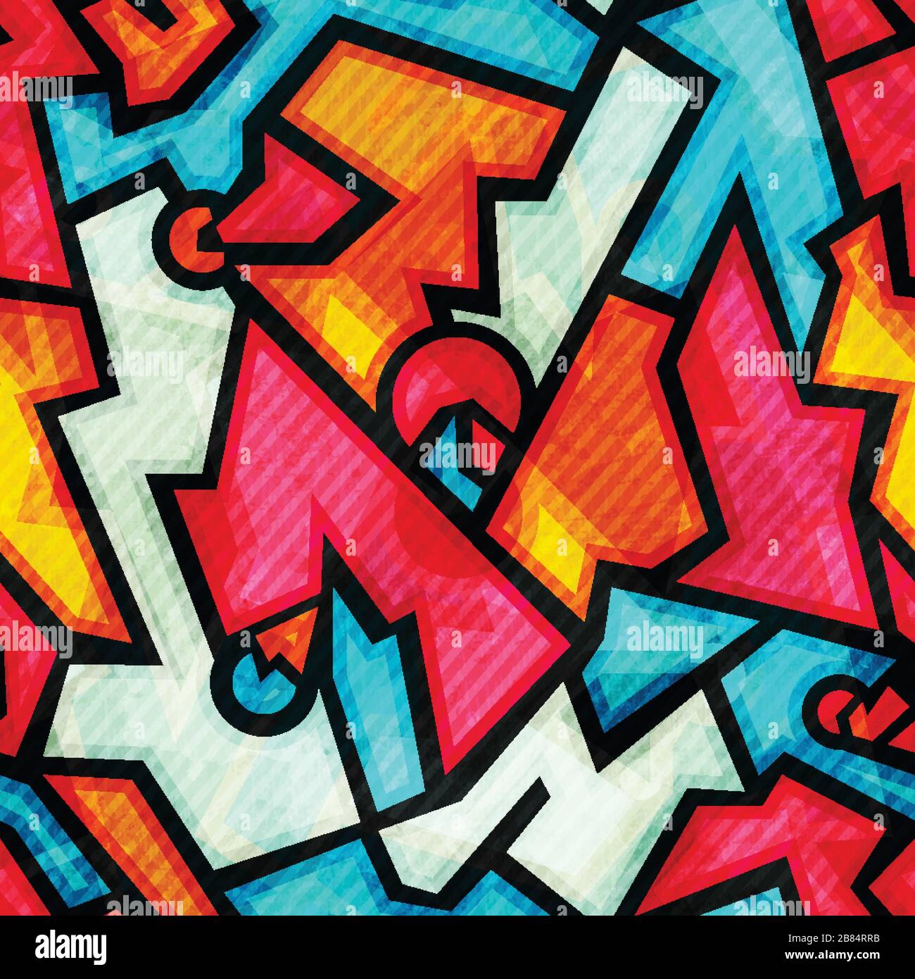 graffiti seamless pattern with grunge effect Stock Vector