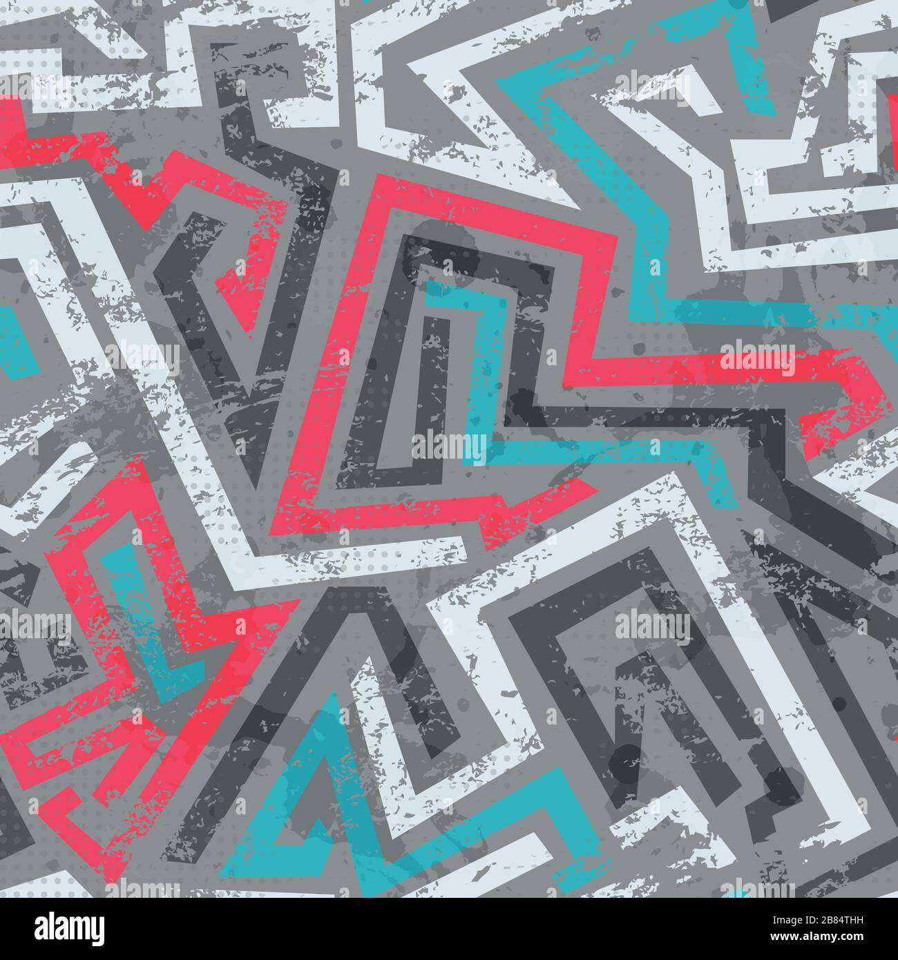 grunge colored graffiti seamless pattern Stock Vector