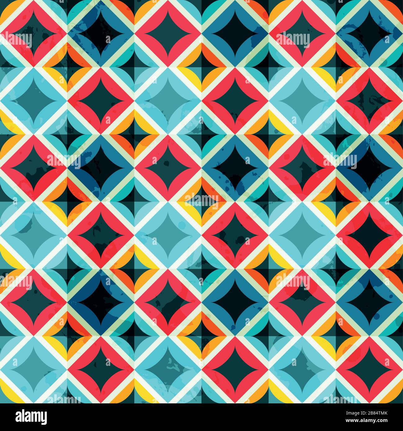 grunge colored mosaic seamless pattern Stock Vector