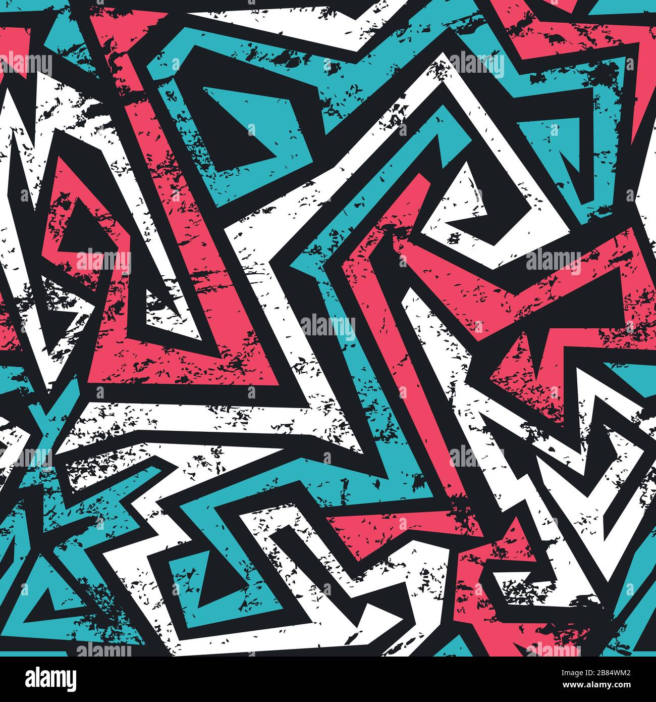 maze seamless pattern with grunge effect Stock Vector