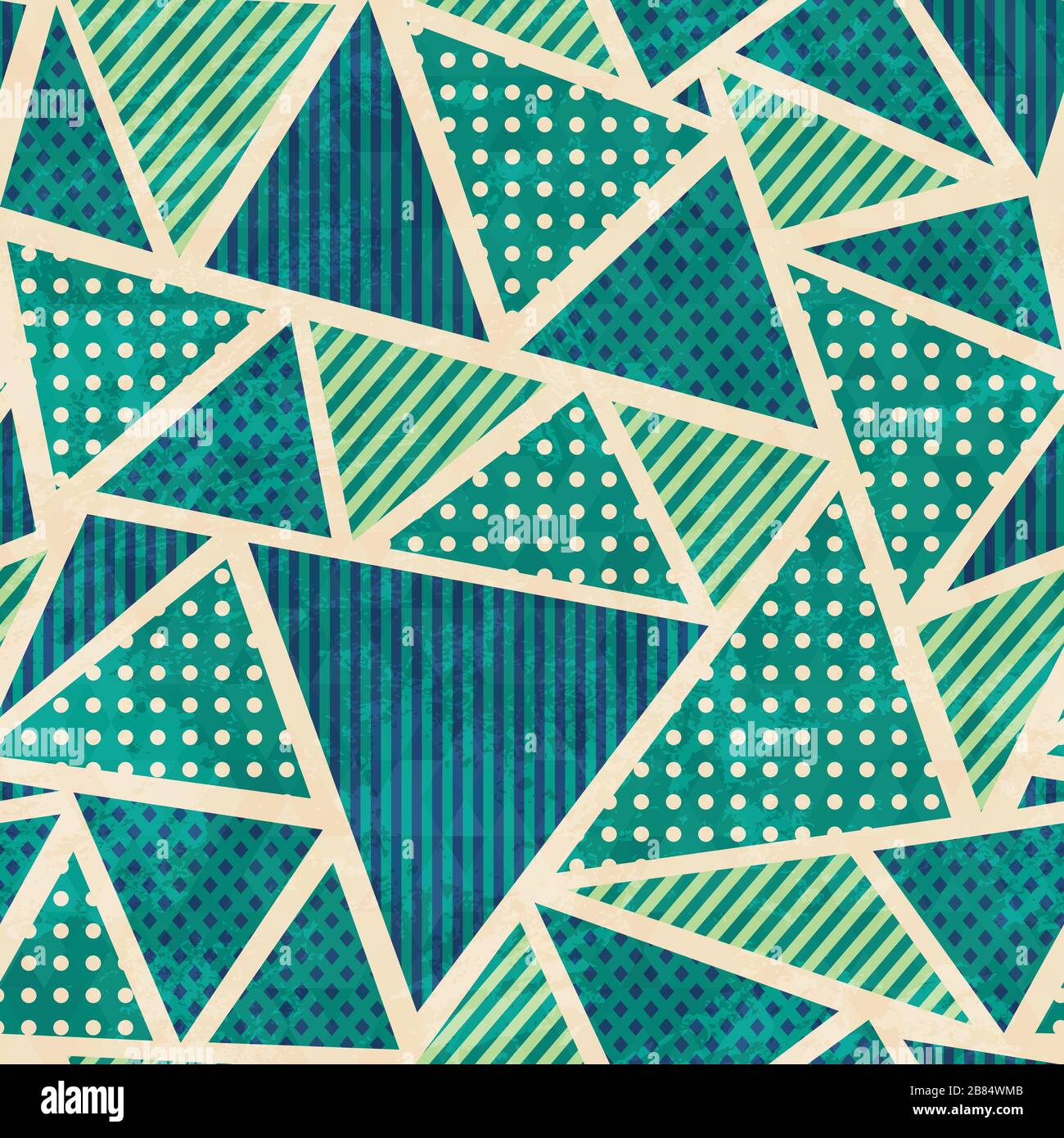 green color fabric seamless pattern with grunge effect Stock Vector