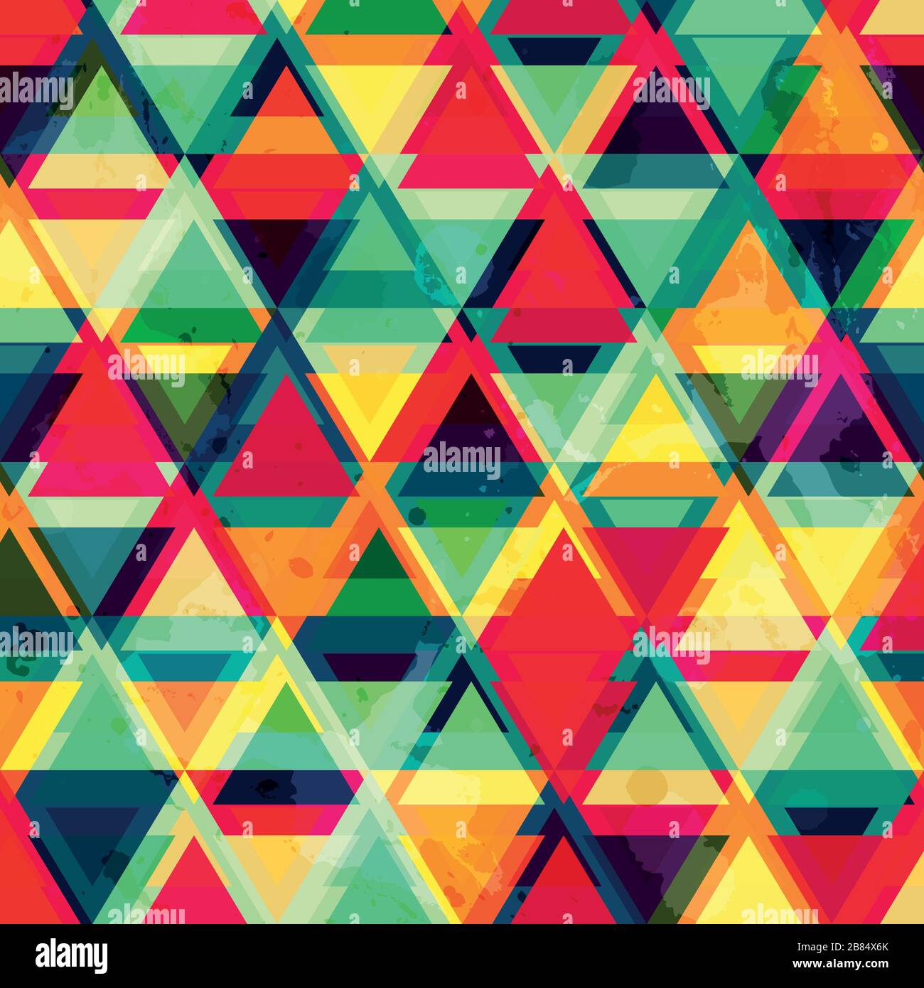 hipster triangle seamless pattern with grunge effect Stock Vector