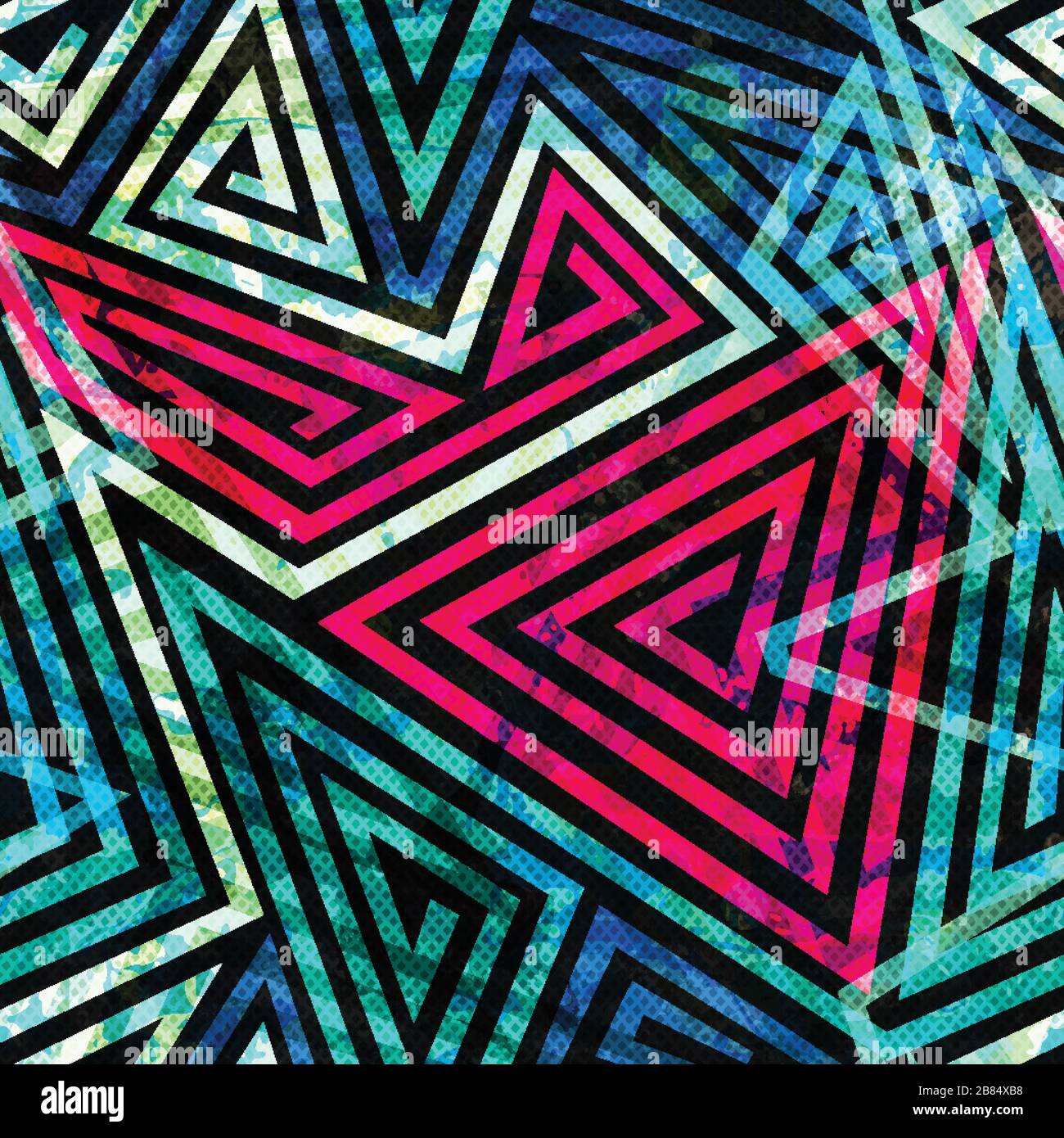 grunge spiral seamless pattern Stock Vector