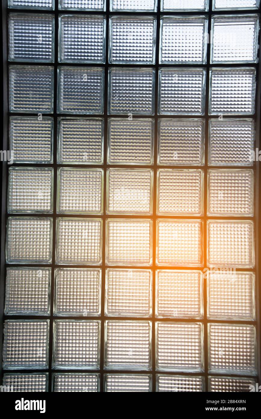 Glass block wall detail texture background art in a building Stock ...