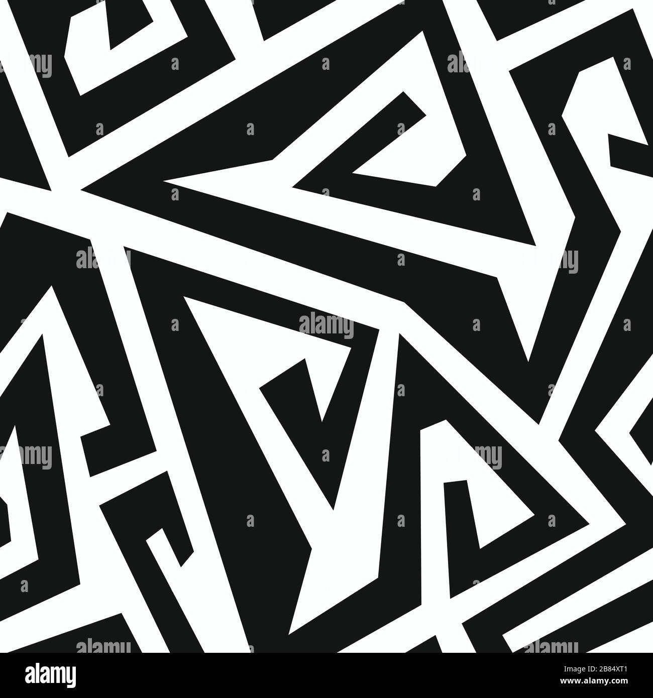 Vector Seamless Geometric Maze Pattern Black And White Stock Photos 