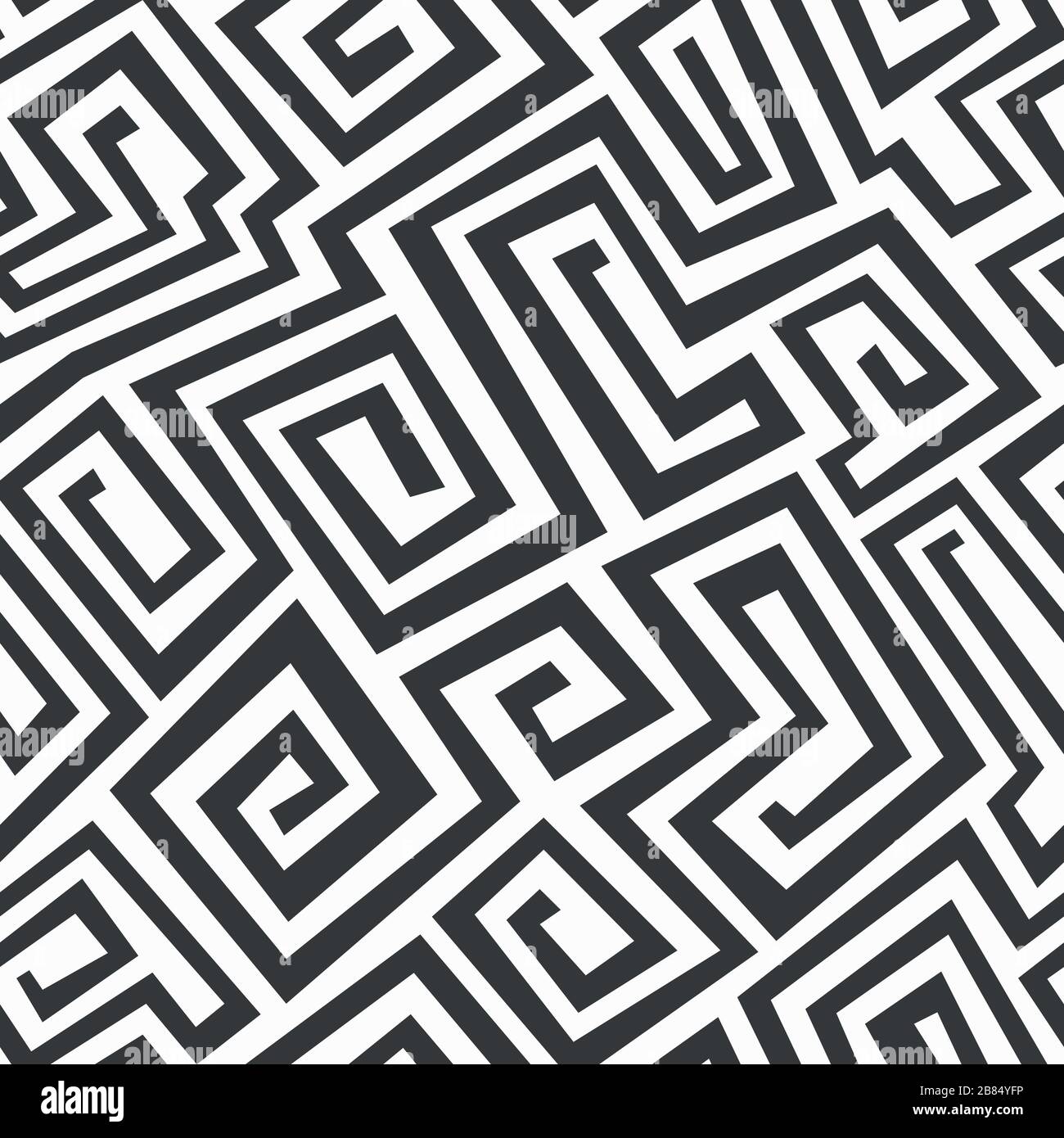 monochrome maze seamless pattern Stock Vector