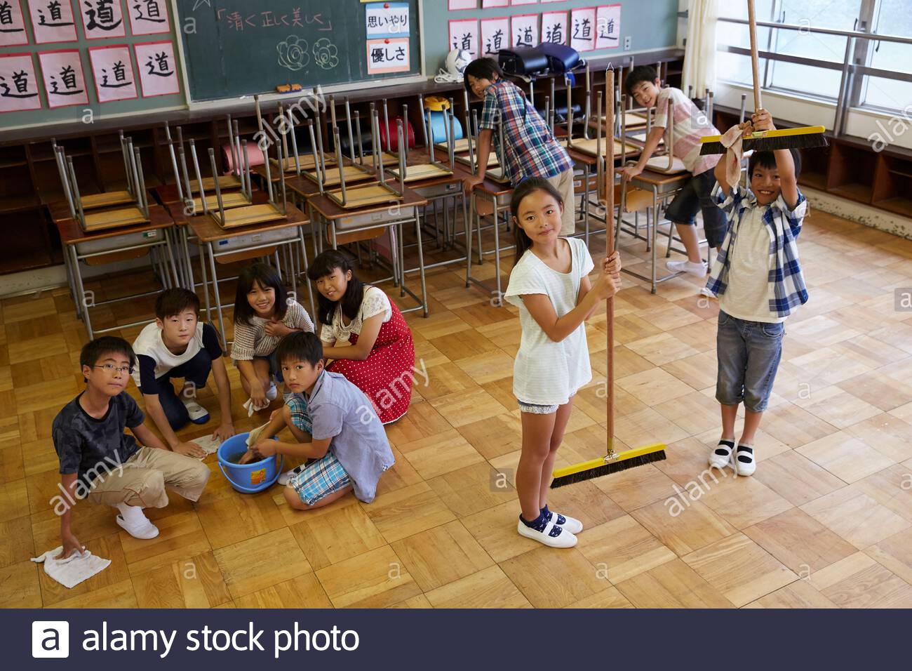 Student Cleaning Classroom High Resolution Stock Photography and Images