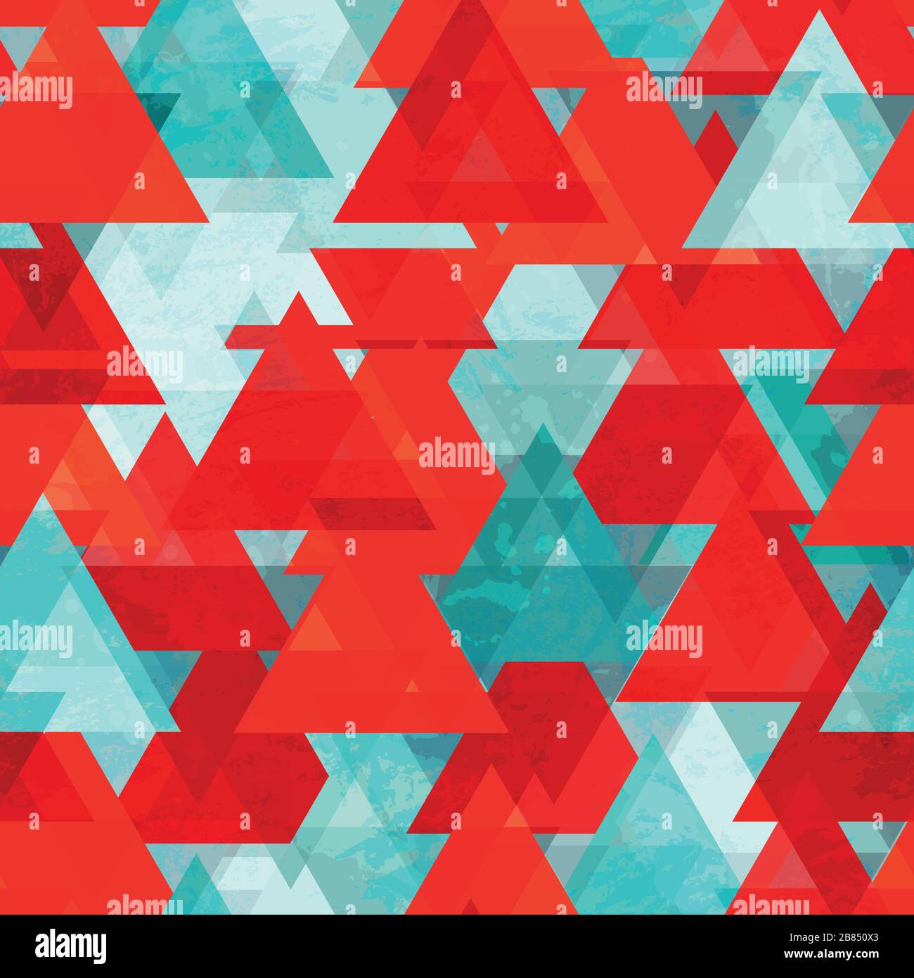 red triangle seamless texture with grunge effect Stock Vector