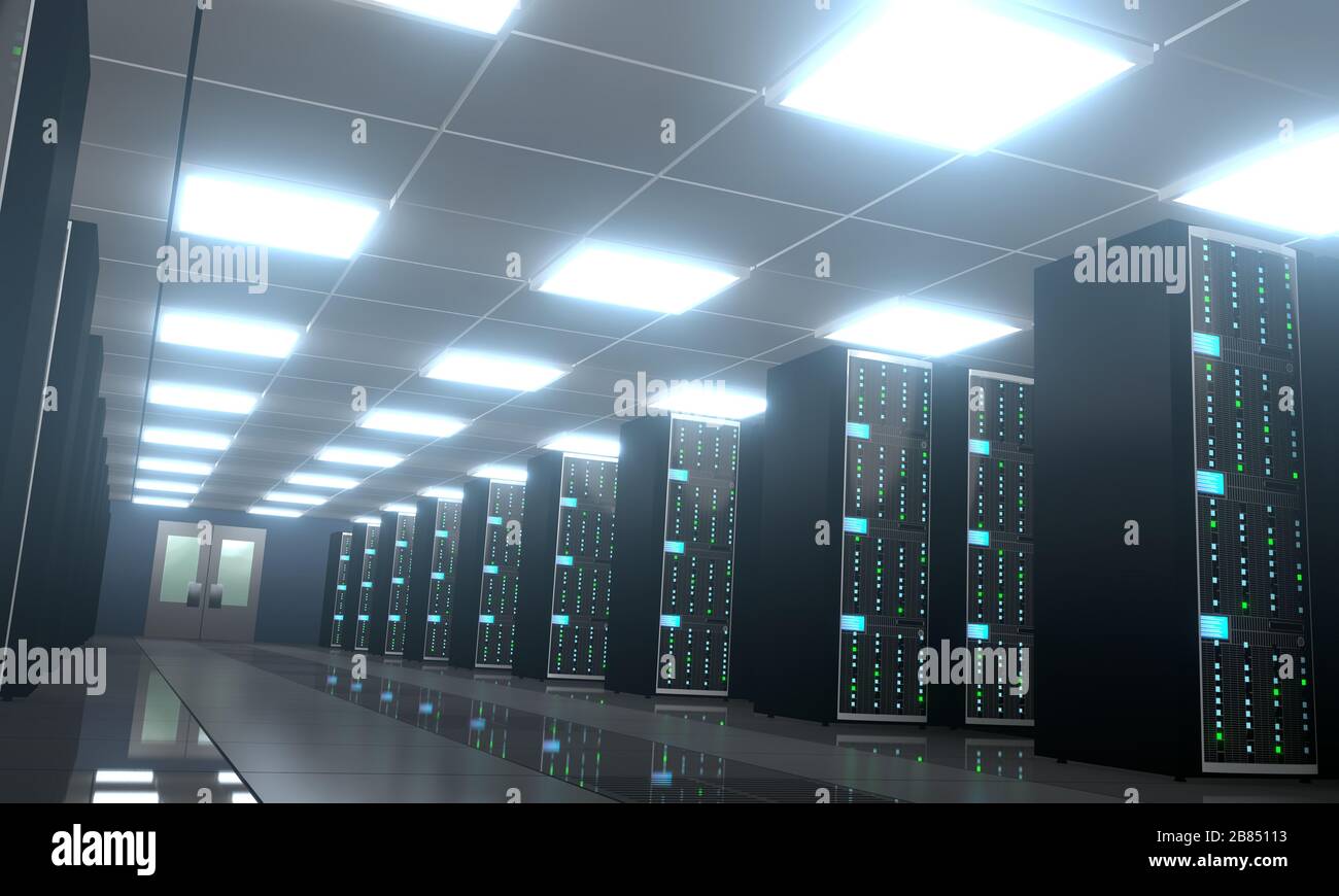3D server room/ data center - storage, hosting concept Stock Photo - Alamy