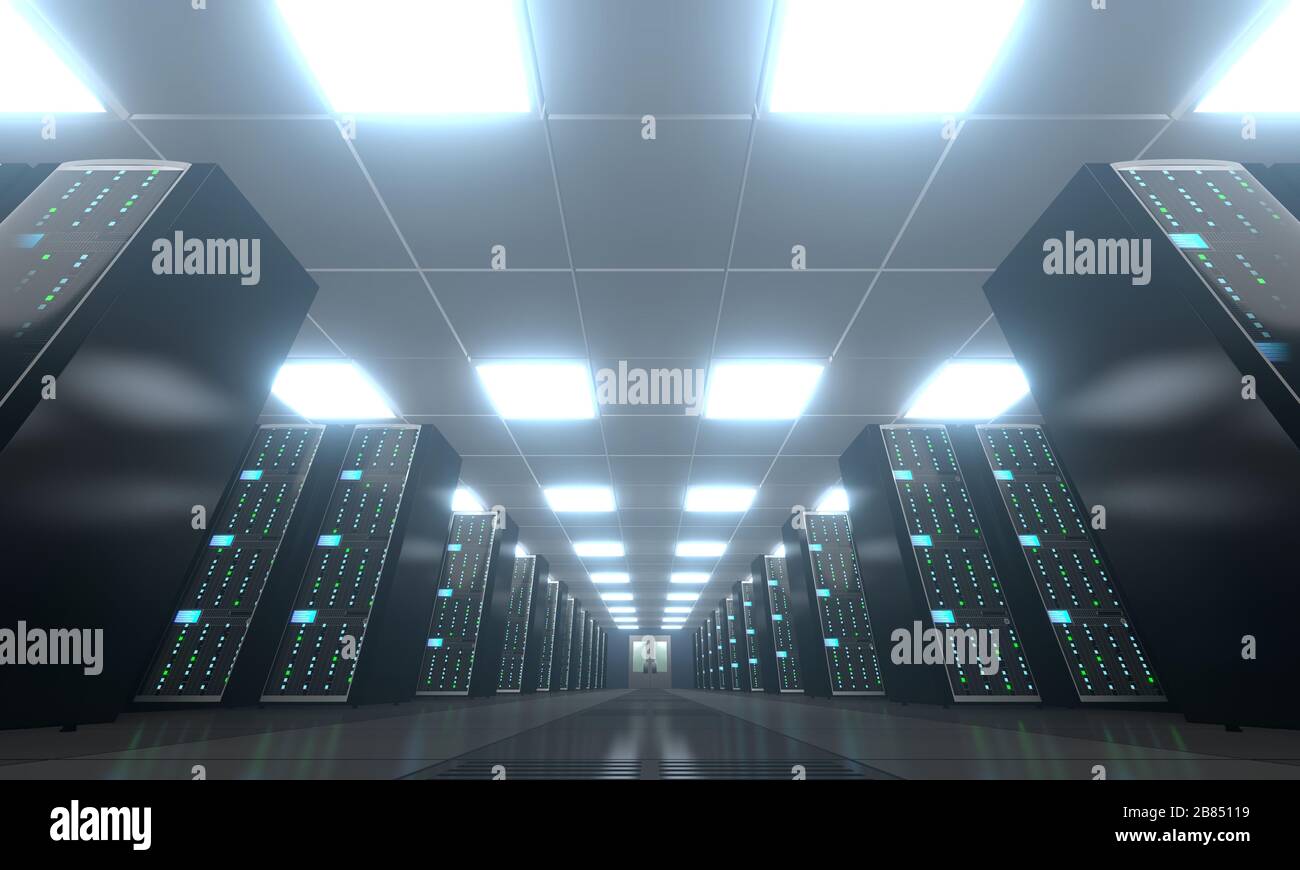 3D server room/ data center - storage, hosting concept Stock Photo - Alamy