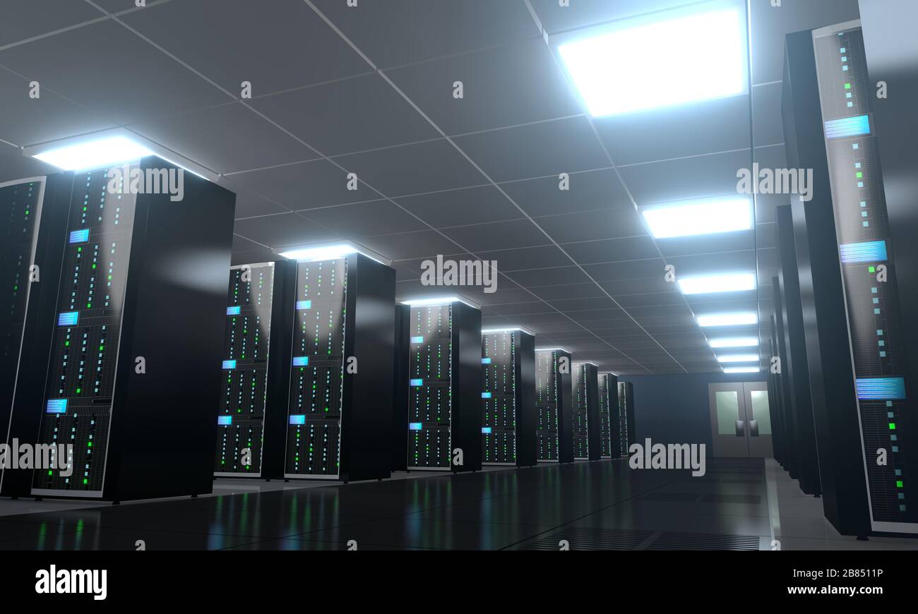 3D server room/ data center - storage, hosting concept Stock Photo - Alamy