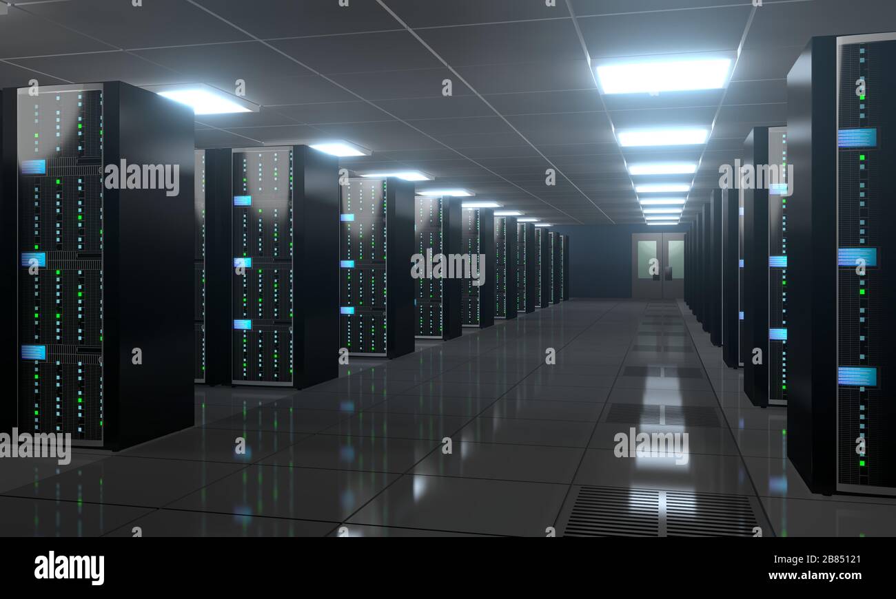 3D server room/ data center - storage, hosting concept Stock Photo - Alamy