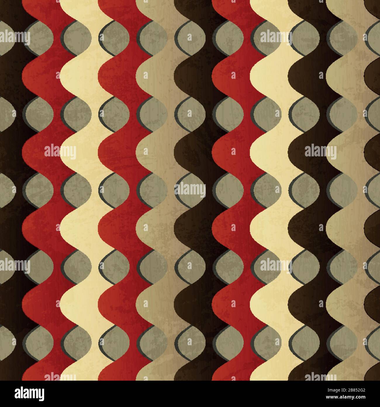 retro waves seamless pattern with grunge effect Stock Vector