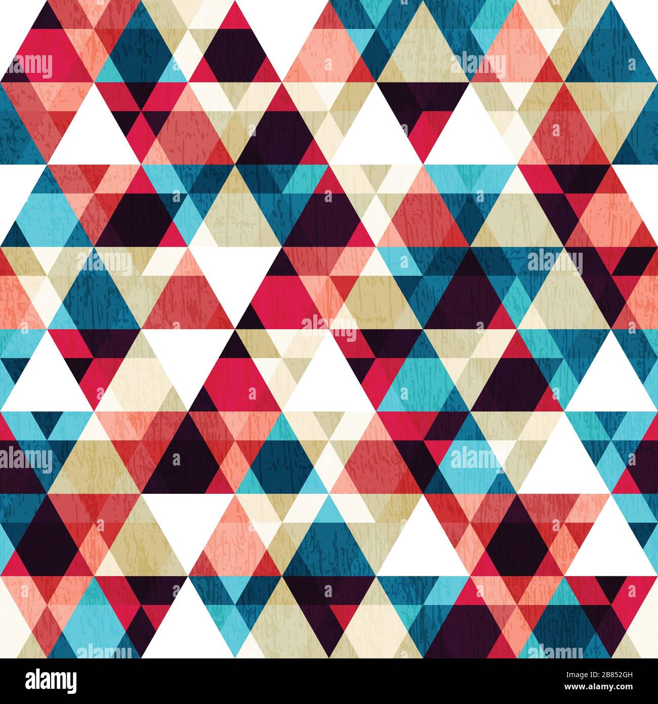retro triangle seamless texture with wood effect Stock Vector