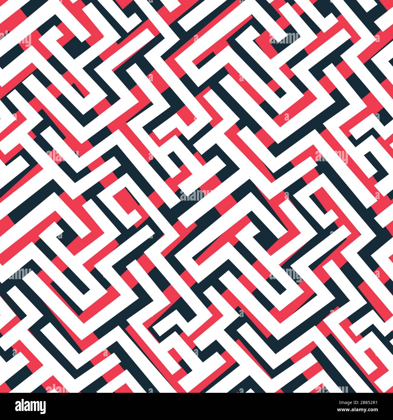 red maze pattern Stock Vector