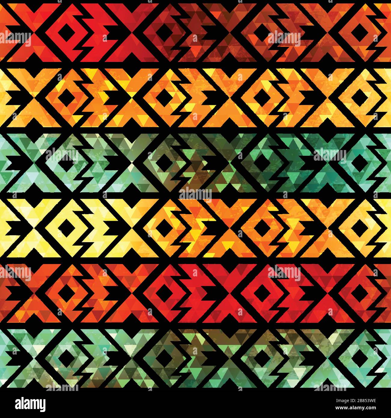 ancient geometric seamless pattern with grunge effect Stock Vector