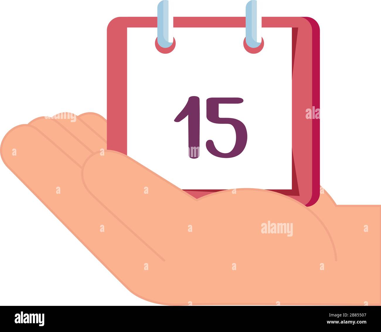 hand with calendar reminder date isolated icon Stock Vector Image & Art ...