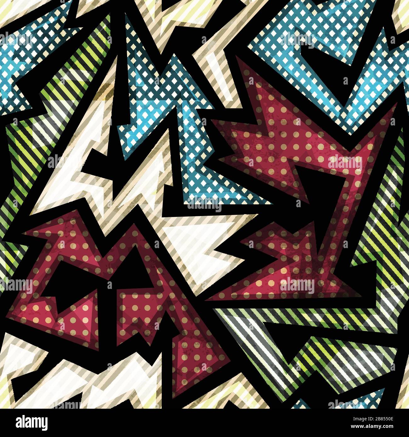 cloth geometric seamless pattern with grunge effect Stock Vector