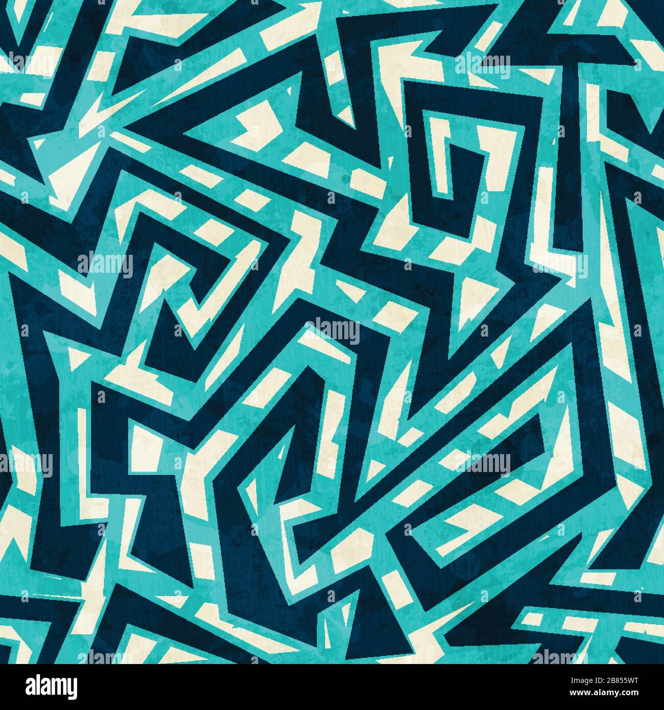 sea maze seamless pattern Stock Vector