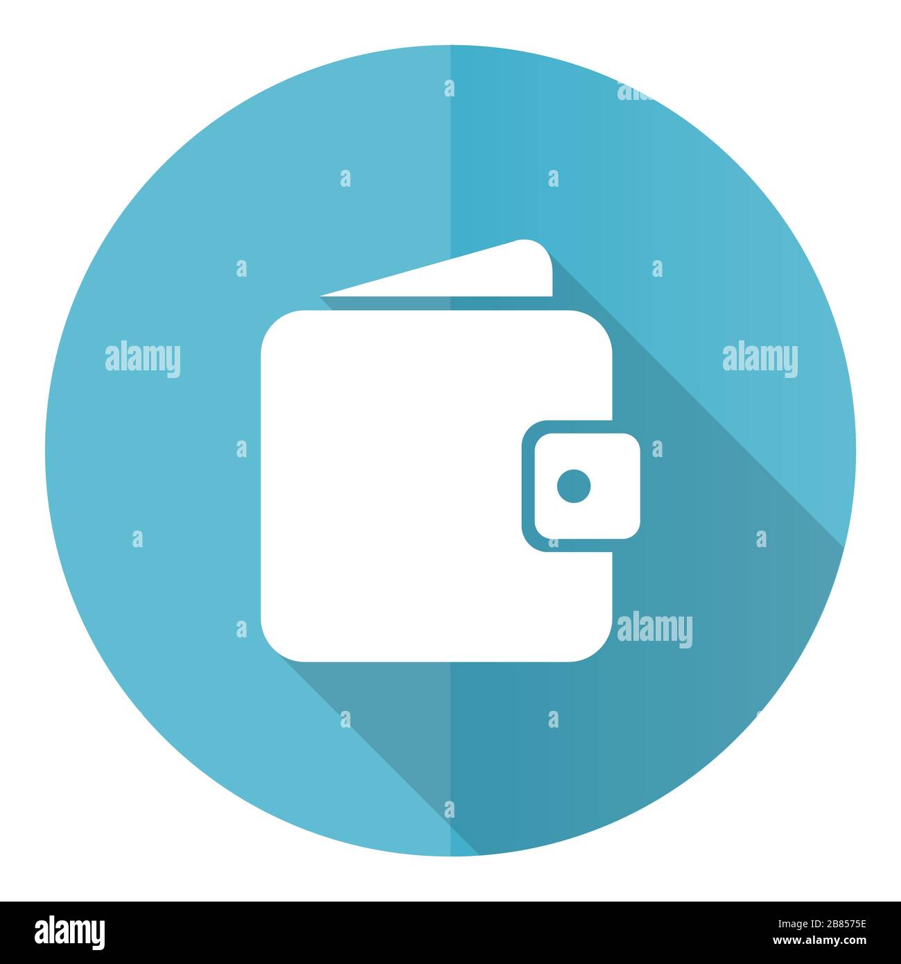 Purse, wallet blue round flat design vector icon isolated on white