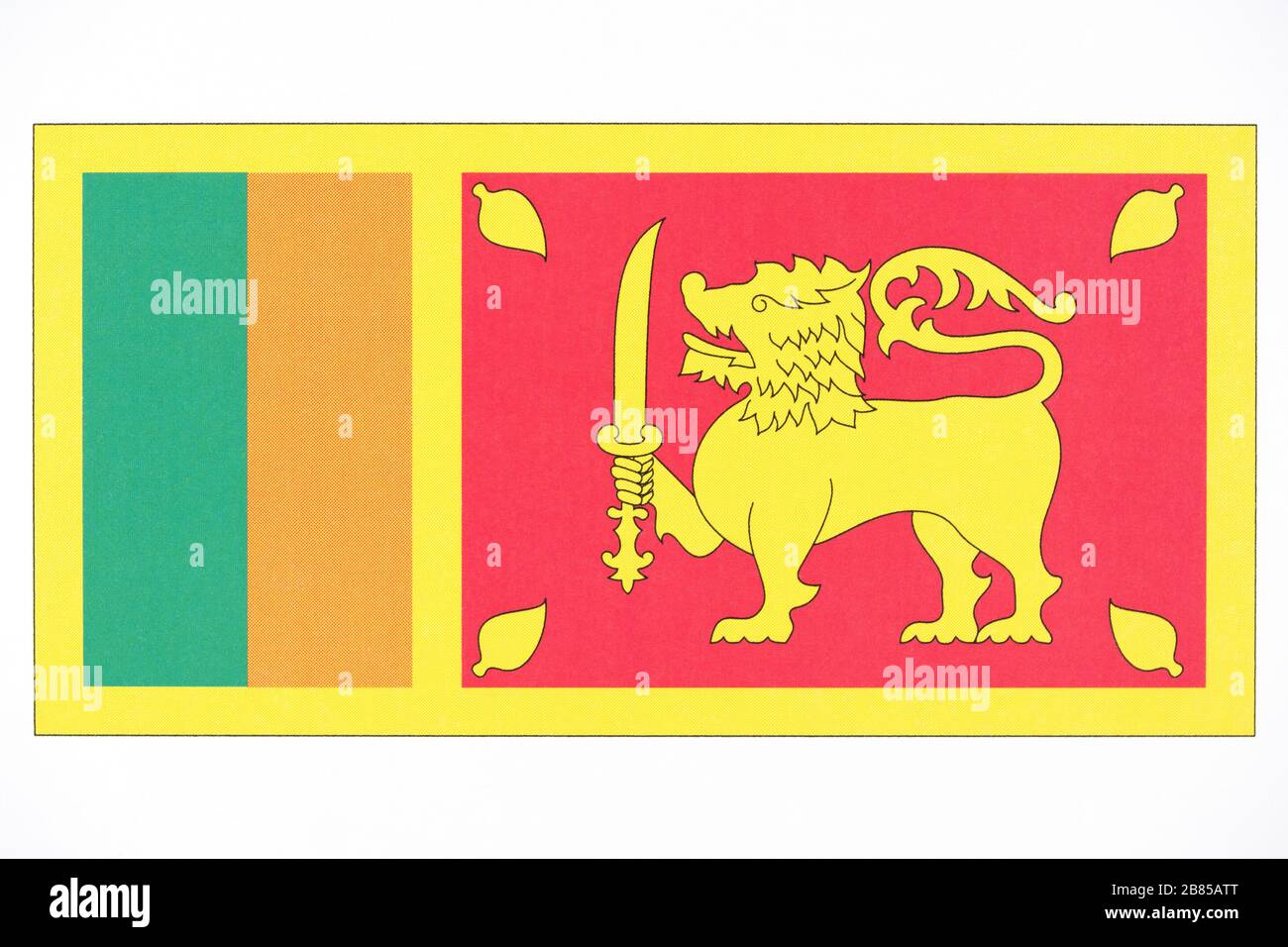 National flag of Sri Lanka. Stock Photo