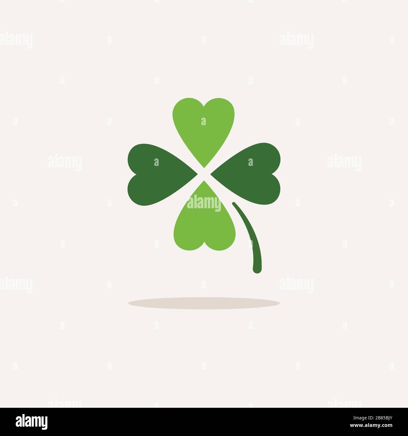 Clover. Color icon with shadow. Spring glyph vector illustration Stock Vector
