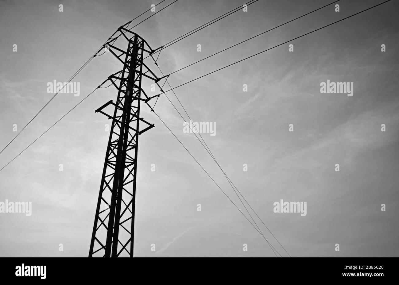 Power lines in black and white Stock Photo Alamy