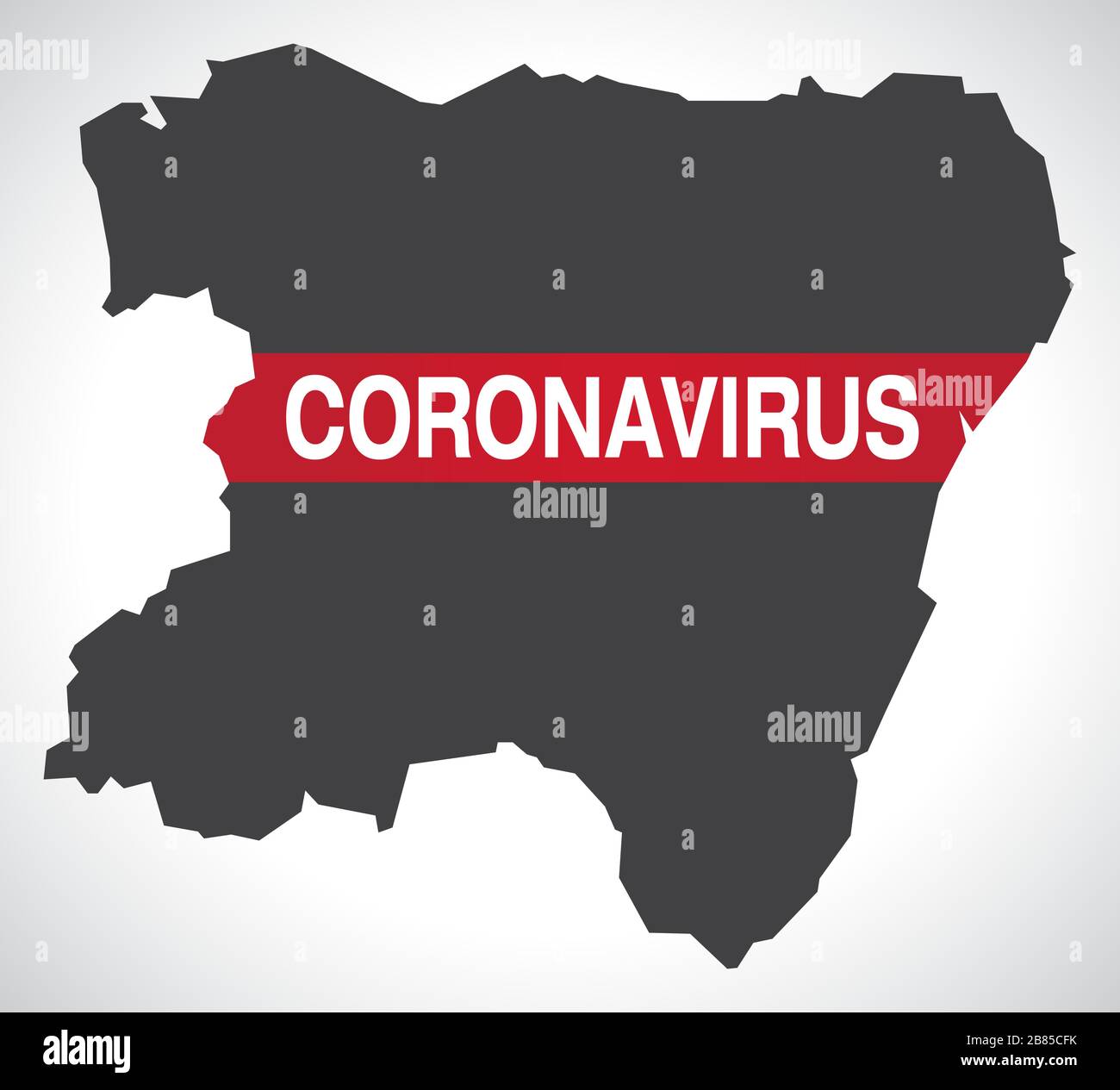 Grampian SCOTLAND UK region map with Coronavirus warning illustration Stock Vector
