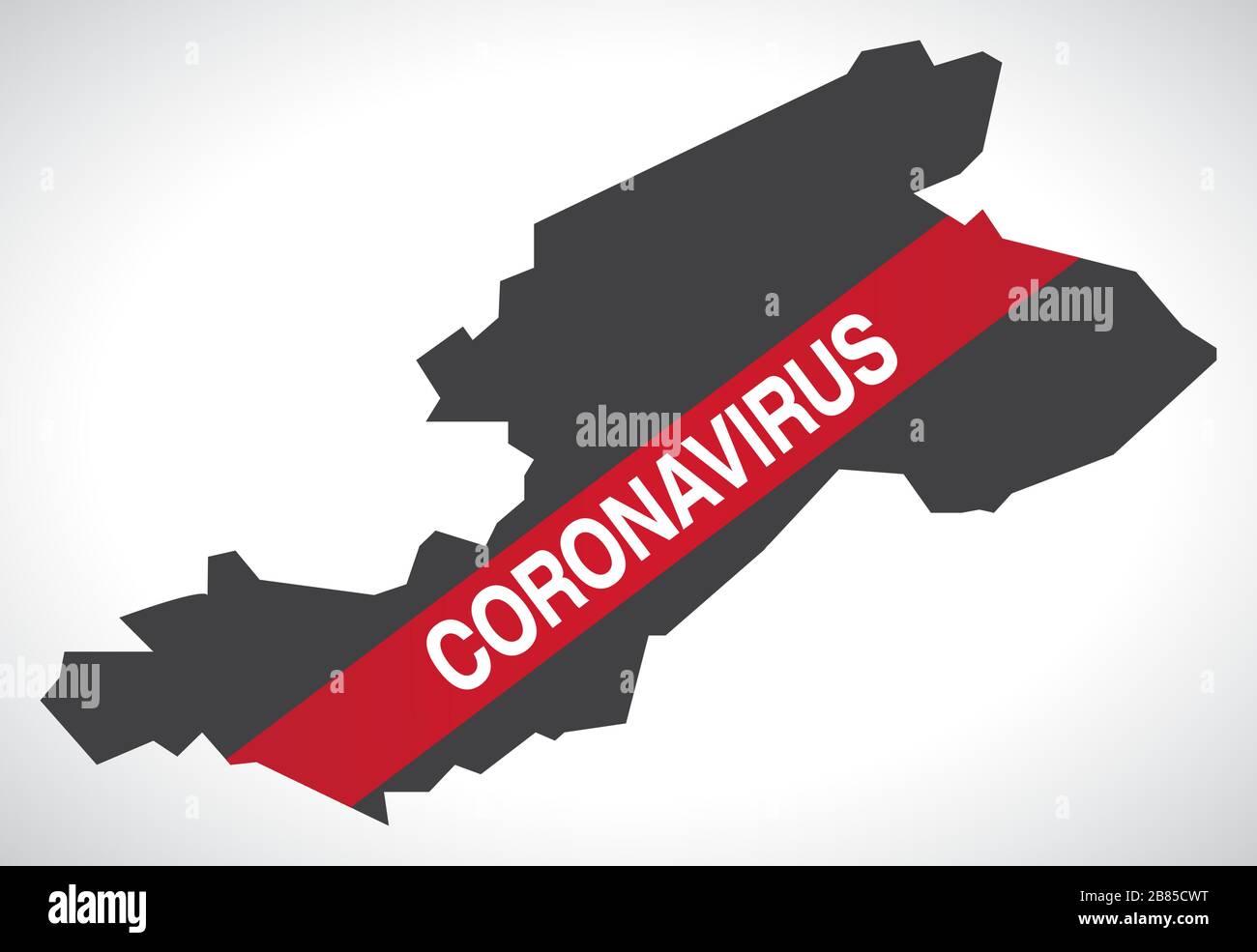 Fife SCOTLAND UK region map with Coronavirus warning illustration Stock Vector
