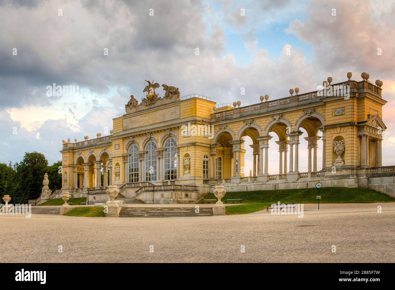 Gloriette Vienna during the golden hour Stock Photo