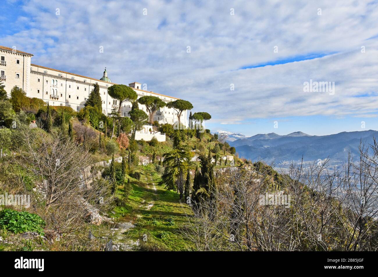 Landscape around the abbey of Monte Cassino, Italy Stock Photo
