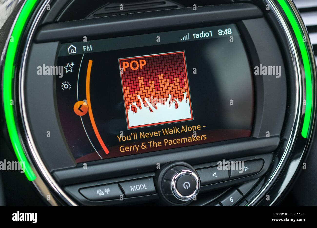 Berlin, Germany. 20th Mar, 2020. The song title 'You'll Never Walk Alone' is shown on the display of a car radio. On the initiative of Dutch public radio, more than 100 radio stations from all over Europe have set an example in the Corona crisis: at 8.45 am they simultaneously played the song 'You'll never walk alone' by the English band Gerry and the Pacemakers. The idea behind the action is to show unity in times of crisis. Credit: Jens Kalaene/dpa-Zentralbild/dpa/Alamy Live News Stock Photo
