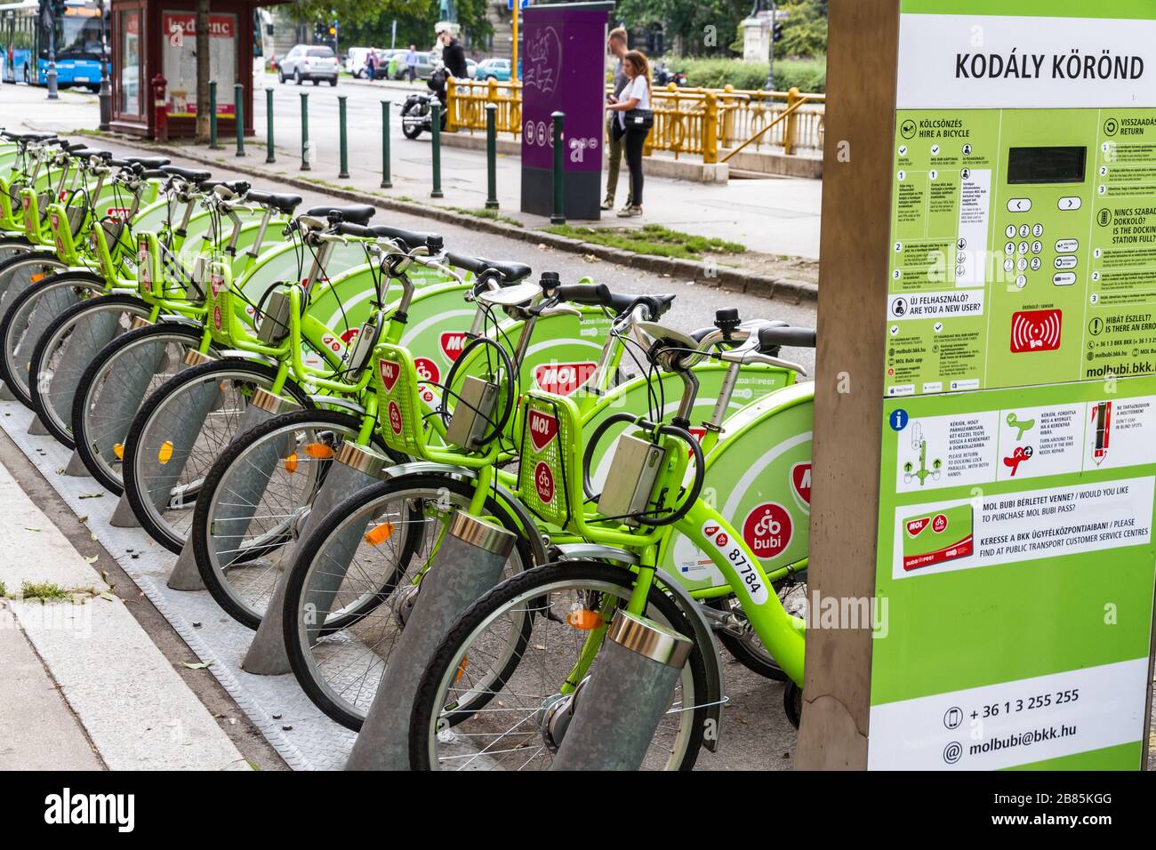 City bike rental in Budapest street Stock Photo - Alamy