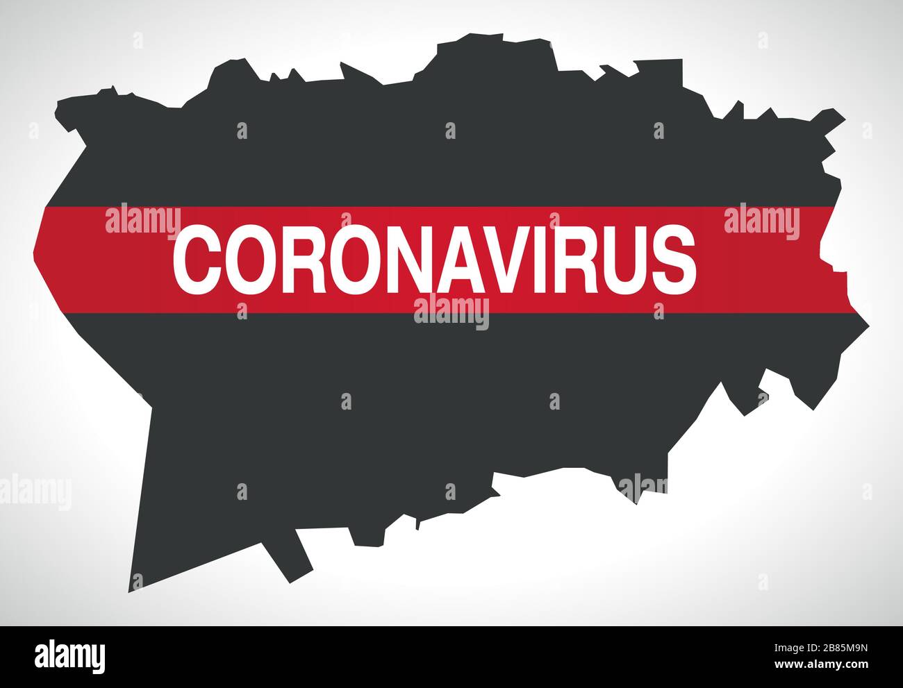 Antrim and Newtownabbey NORTHERN IRELAND district map with Coronavirus warning Stock Vector