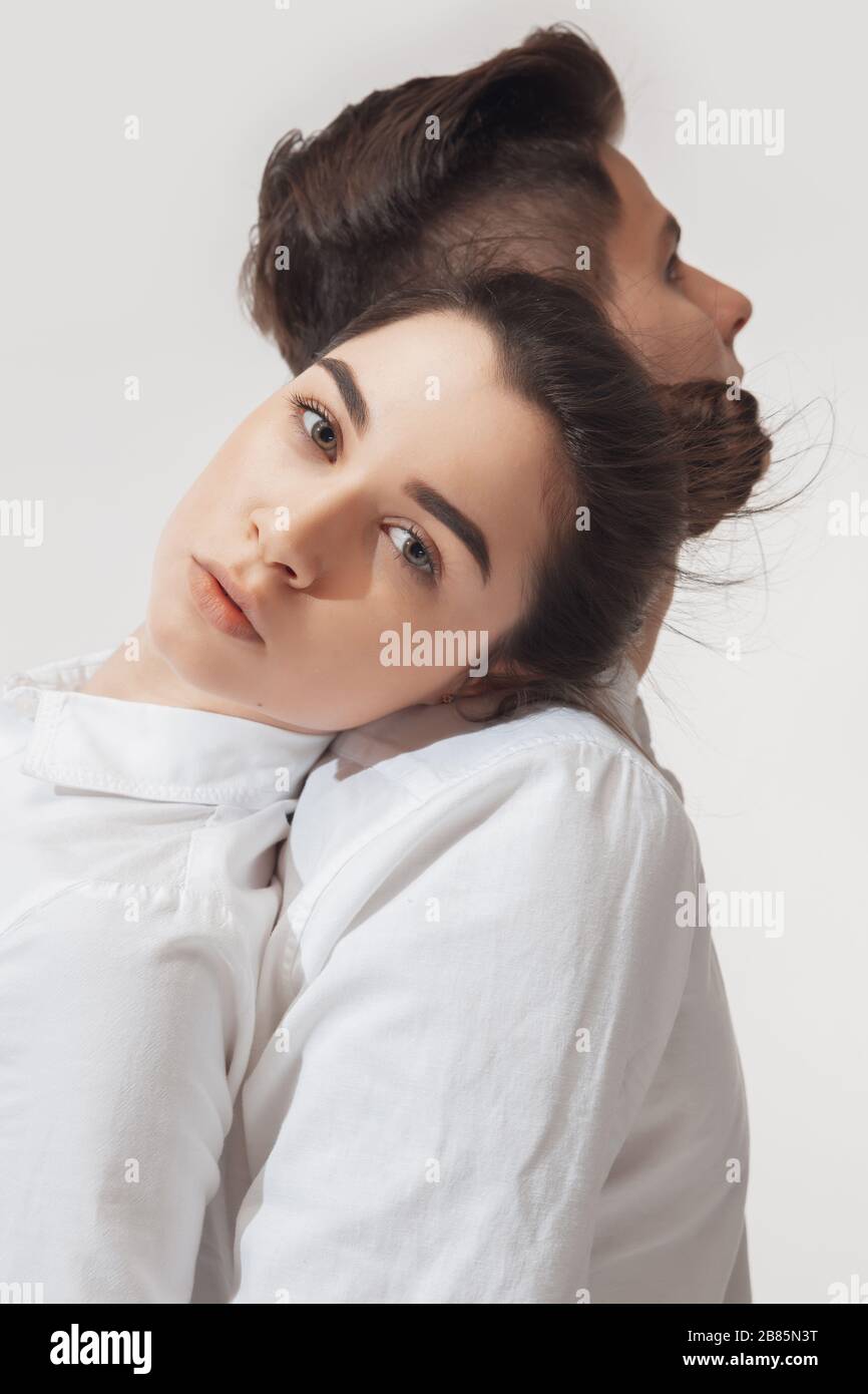 Couple black man white woman studio hi-res stock photography and images ...