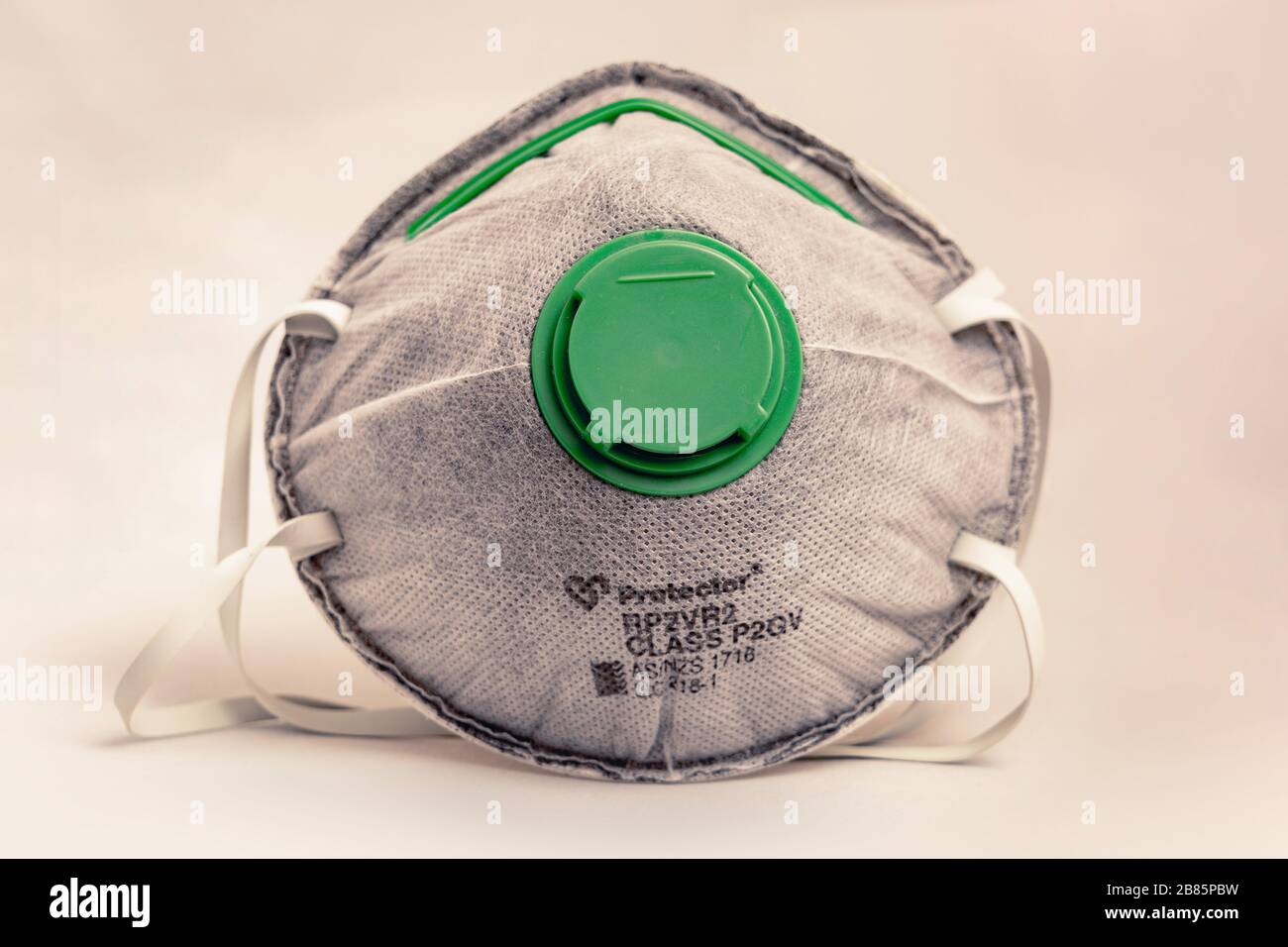 Protective face mask with P2 / N95 filtration system Stock Photo