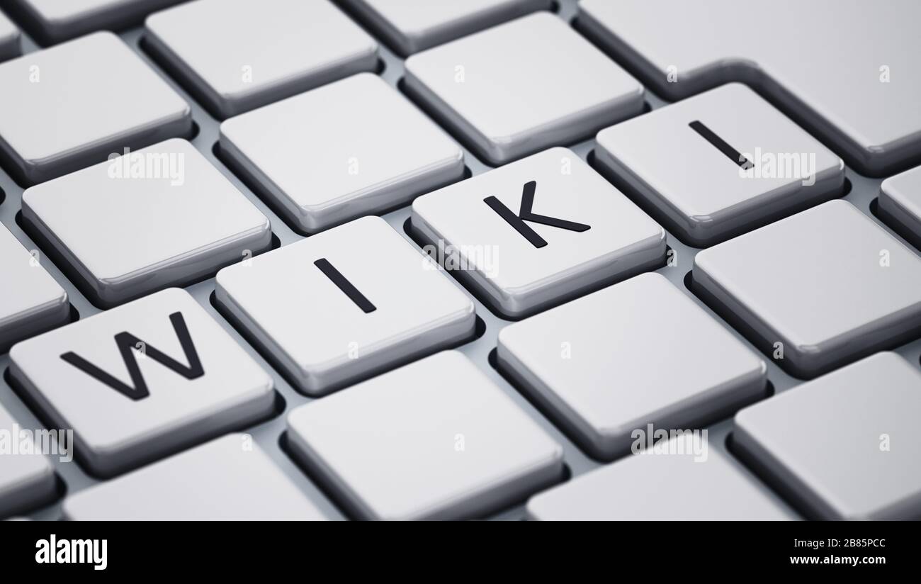 WIKI word on keyboard keys. 3D illustration Stock Photo Alamy