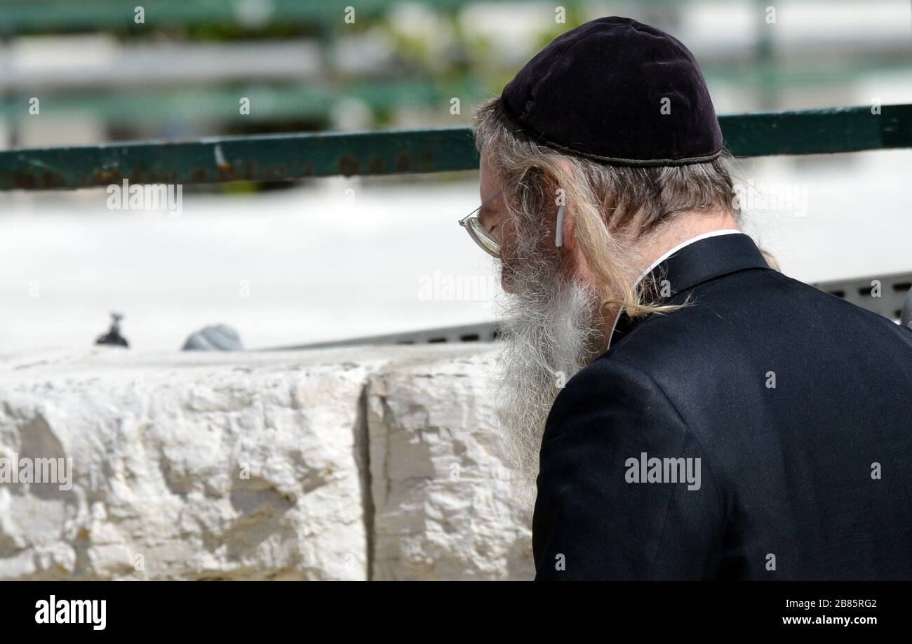 An Orthodox Jewish man in Jerusalem. Stock Photo