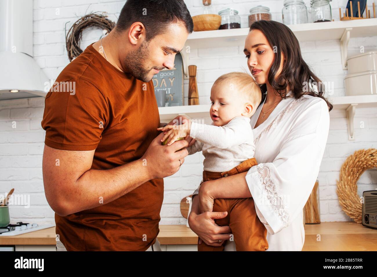 Cute Couple Preparing Breakfast Stock Photos Cute Couple