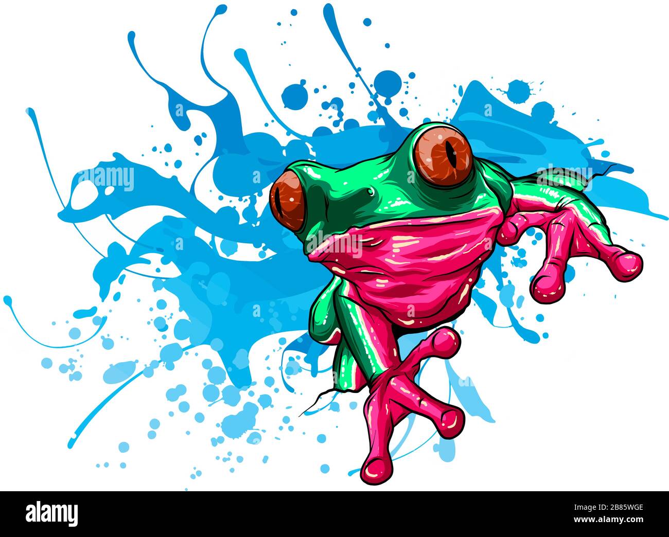 animal Red frog with flower vector illustration Stock Vector Image & Art Alamy