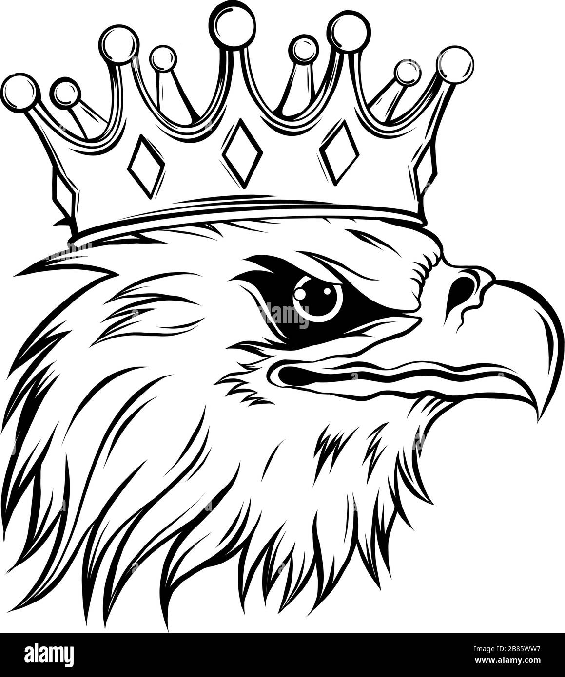 Mascot with crowned American eagle. illustration vector Stock Vector