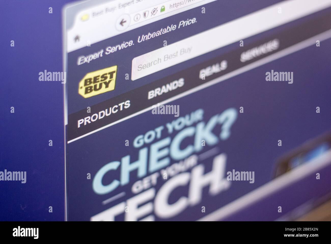 Ryazan, Russia March 01, 2018 Homepage of Best Buy expert service