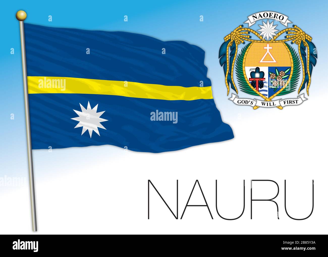 Flag Of Nauru Stock Vector Images Alamy