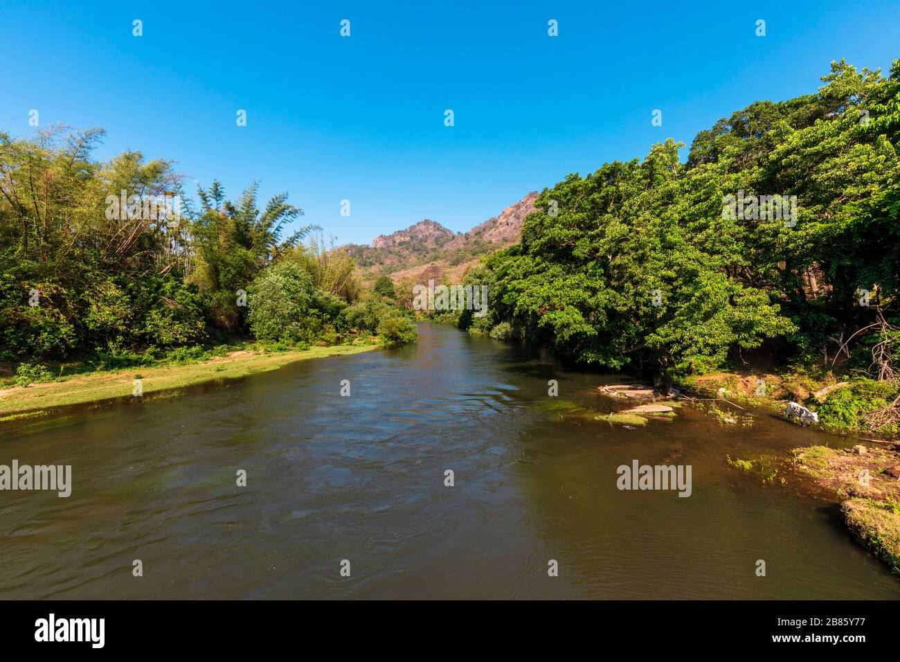 Bhavani river view from Chemmannur Attappadi Kerala India. Stock Photo