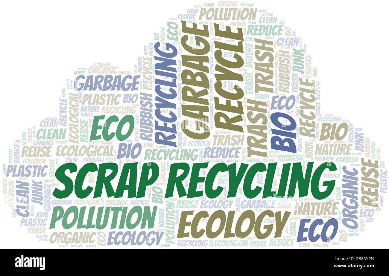 Scrap Recycling word cloud. Wordcloud made with text only Stock Vector ...