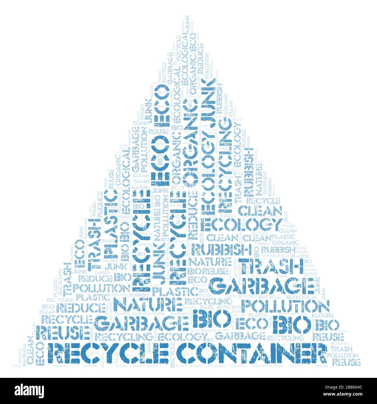 Recycle Container word cloud. Wordcloud made with text only Stock Photo