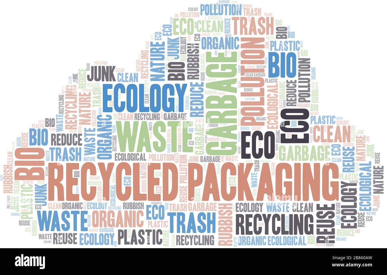 Recycled Packaging word cloud. Wordcloud made with text only Stock ...