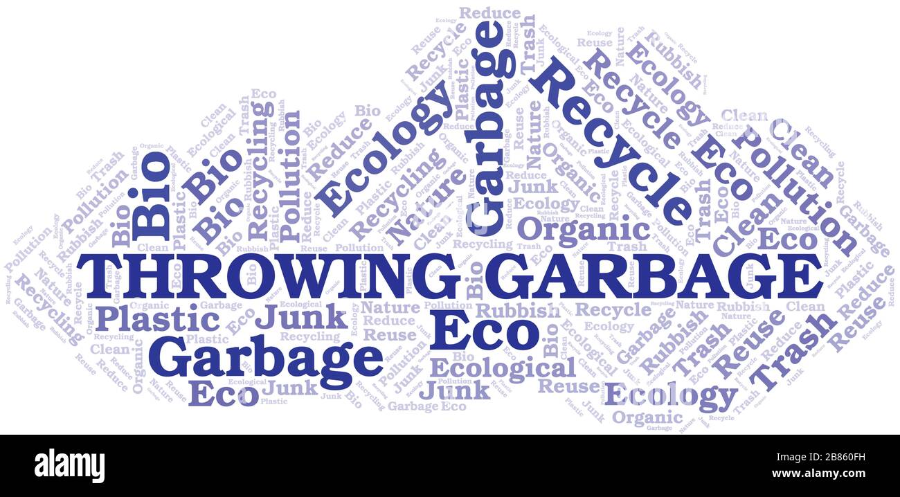 Throwing Garbage Word Cloud. Wordcloud Made With Text Only Stock Vector 