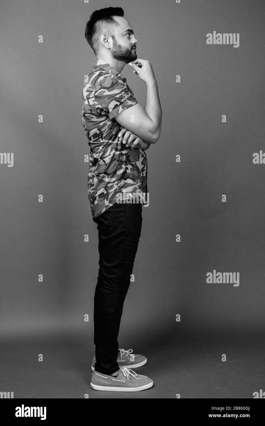 Indian young man full profile Black and White Stock Photos & Images - Alamy