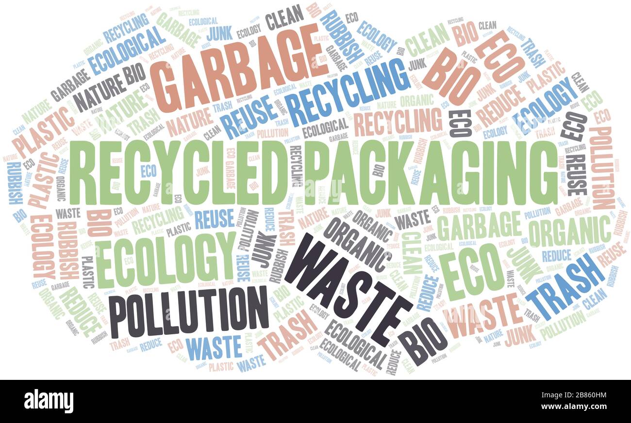 Recycled Packaging word cloud. Wordcloud made with text only Stock ...